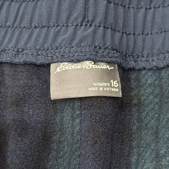 NWT Eddie Bauer Polar Fleece Lined Pull On Pants Navy Size 16 - Picture 8 of 10
